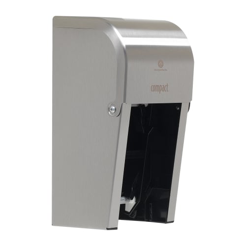 Compact® 2-Roll Vertical Coreless High-Capacity Toilet Paper Dispenser, Stainless Steel